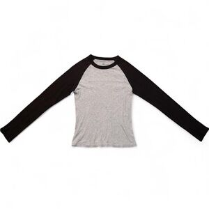 Brandy Melville Bella Black & Grey Baseball Tee